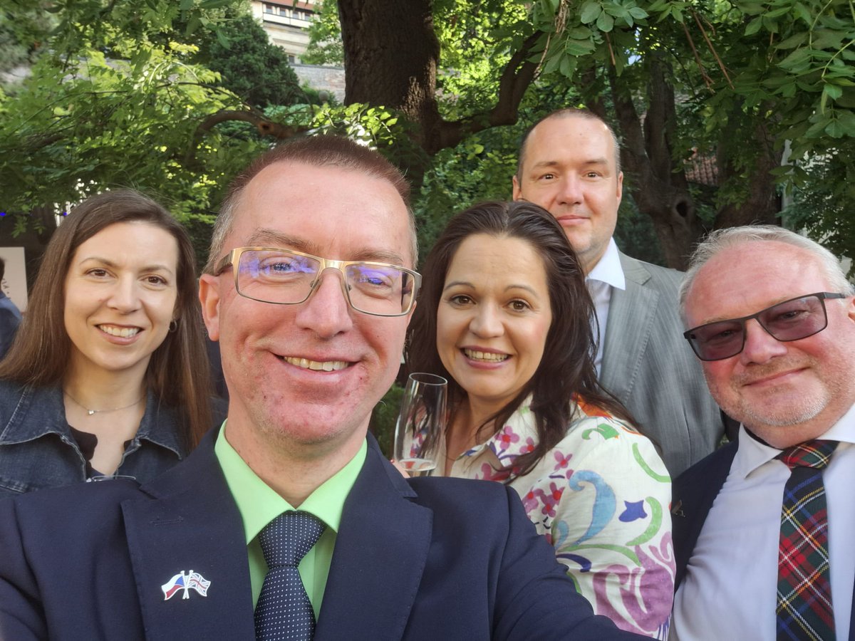 David Honys (@davidhonys) on Twitter photo His Majesty, Mr. President, His Excellency, … and the cake. Marvelous 🇬🇧🤝🇨🇿party, it was a honour to celebrate King's Birthday at <a href="/UKinCR/">British Embassy Prague</a>, Prague. And a great reunion of our #ResearchSecurity group😊.
#ScienceDiplomacy <a href="/OtakarFojt/">Otakar Fojt</a> <a href="/MattFieldUK/">Matt Field</a> <a href="/Akademie_ved_CR/">Akademie věd ČR</a> His Majesty, Mr. President, His Excellency, … and the cake. Marvelous 🇬🇧🤝🇨🇿party, it was a honour to celebrate King's Birthday at <a href="/UKinCR/">British Embassy Prague</a>, Prague. And a great reunion of our #ResearchSecurity group😊.
#ScienceDiplomacy <a href="/OtakarFojt/">Otakar Fojt</a> <a href="/MattFieldUK/">Matt Field</a> <a href="/Akademie_ved_CR/">Akademie věd ČR</a>