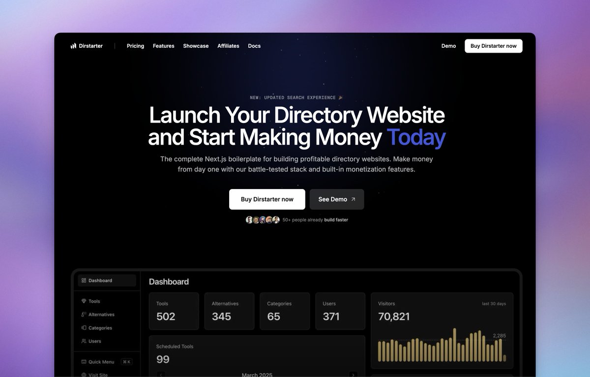 Charu Consul (@charuconsul) on Twitter photo You sit and take note when <a href="/piotrkulpinski/">Piotr Kulpinski</a> launches a new directory product. 🔥
Piotr has been building directory products before it was 'cool' on Indiehacker's Twitter.
And he just launched a new boilerplate- more like secret sauce behind the popular <a href="/ossalternative/">OpenAlternative</a> 👀
(1/2) You sit and take note when <a href="/piotrkulpinski/">Piotr Kulpinski</a> launches a new directory product. 🔥
Piotr has been building directory products before it was 'cool' on Indiehacker's Twitter.
And he just launched a new boilerplate- more like secret sauce behind the popular <a href="/ossalternative/">OpenAlternative</a> 👀
(1/2)