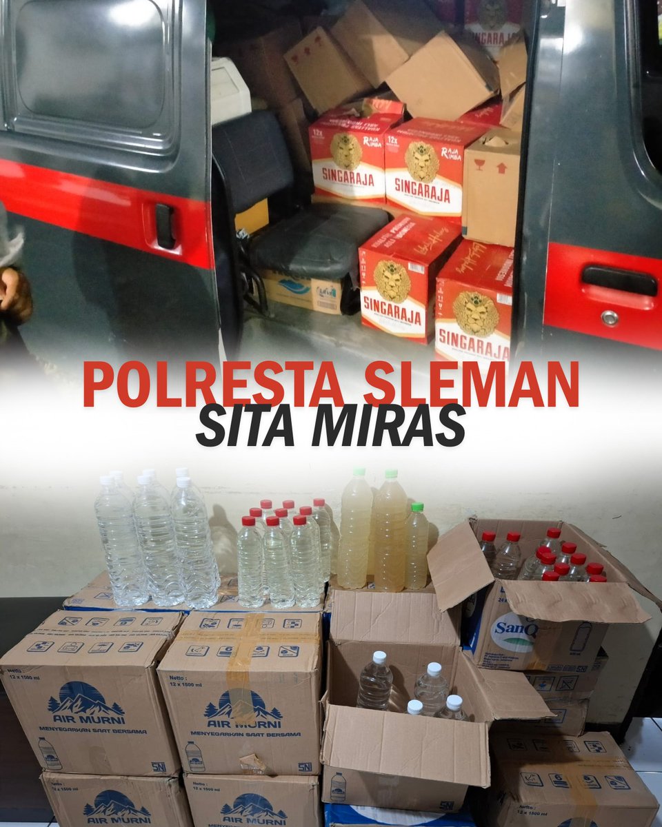 Razia Miras di Sleman: 1.045 Botol Disita!
Polresta Sleman amankan 1.045 botol miras berbagai merk &amp; oplosan selama 3 minggu razia demi cegah kriminalitas &amp; jaga ketertiban.
Laporkan jika temukan peredaran miras ilegal!

#polrestasleman #poldadiy