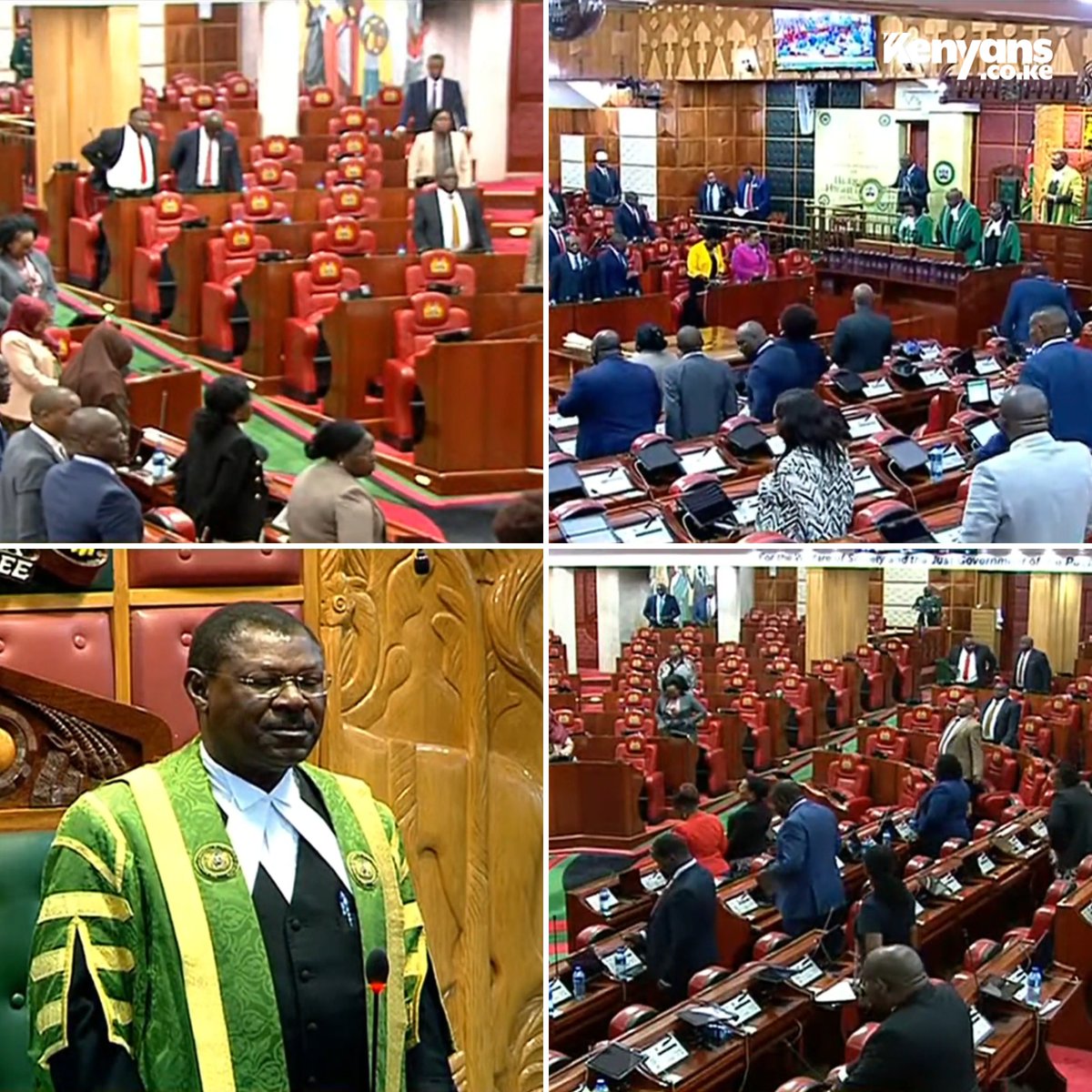 MPs rise to their feet and observe a moment of silence in honour ofKenyans who lost their lives during Finance Bill 2024 protests
