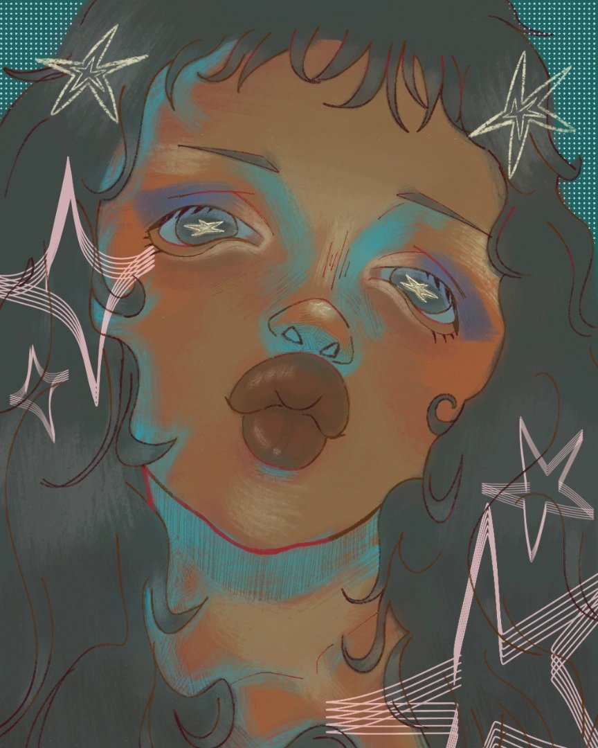 katitailustra's tweet photo. autoretrato digital y muchas estrellitas !¡

#ilustration #artwork #digitalart #arte https://t.co/HVWNBDcMMP