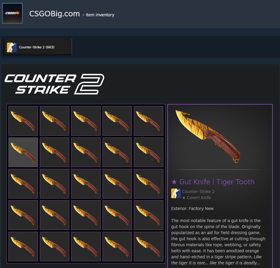 10x CS2 Tiger Tooth Giveaway 

- Retweet &amp; Like  
- Follow @CSGOBig
- Tag 2 Friends  

Ends July 1st - Good luck! 🍀