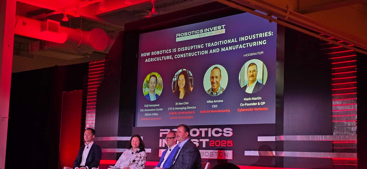 humotech's tweet image. Thank you, @RoboticsInvest 2025 Boston, for an energizing summit. We’re already looking forward to next year! 🤖
@Cybernetix_VC @jpmorgan @Mass_Tech @Mintz_Law @CSCLeasing @alley_corp @GundersonLaw @Fidelity @ideometry @LeeAssociatesRE @GrassiAdvisors @RoboPGH @CRMediaGroup