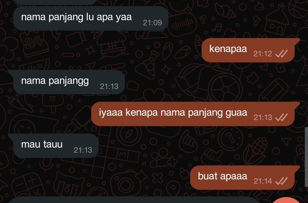 messyme0's tweet photo. sekarang jd takut di tanyain nama panjang https://t.co/VzSmog9xXe