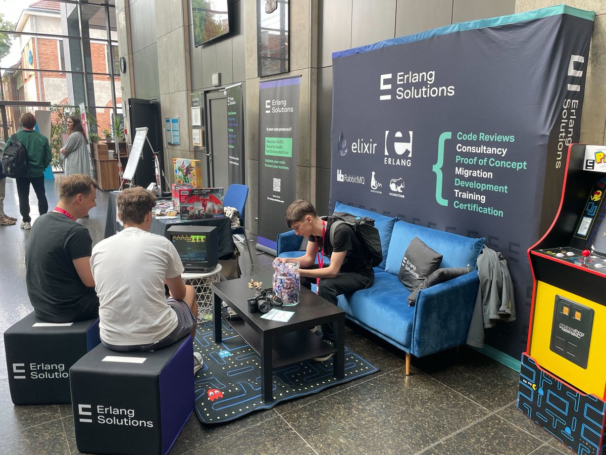 Erlang Solutions (@erlangsolutions) on Twitter photo Day one at <a href="/LambdaDays/">Lambda Days</a> 2025 has been amazing! ⚡️
Our team are still at our booth so make sure to pop on by and chat about the latest developments in Erlang and Elixir, get the inside scoop on our latest projects and take on our challenges to win some prizes! 🏅
See you there! Day one at <a href="/LambdaDays/">Lambda Days</a> 2025 has been amazing! ⚡️
Our team are still at our booth so make sure to pop on by and chat about the latest developments in Erlang and Elixir, get the inside scoop on our latest projects and take on our challenges to win some prizes! 🏅
See you there!