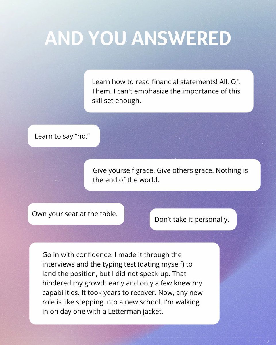 A few weeks ago, we asked what advice you'd give your younger self on the first day of your admin career. The golden rule? Always have a snack within arm's reach.