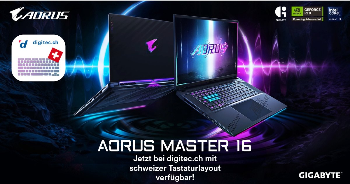 🦅💻 AORUS MASTER 16

Das neue AORUS MASTER 16 mit RTX 50-Grafikkarte ist jetzt bei digitec.ch mit Schweizer Tastaturlayout erhältlich! 🇨🇭

👉 Jetzt entdecken: bit.ly/AOMaster16CH

#GIGABYTE #AORUS #GamingLaptop #RTX50 #digitec #SchweizerTastatur #NextGenGaming