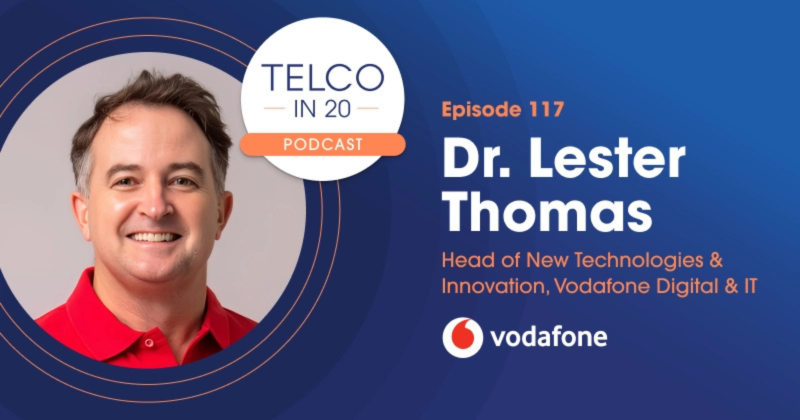 VodafoneGroup's tweet photo. How is Vodafone transforming its I.T. architecture to be modular, open, and #AI-ready? 

@Lester_Thomas shared all with @TelcoDR on the Telco in 20 podcast. Listen here ⤵️