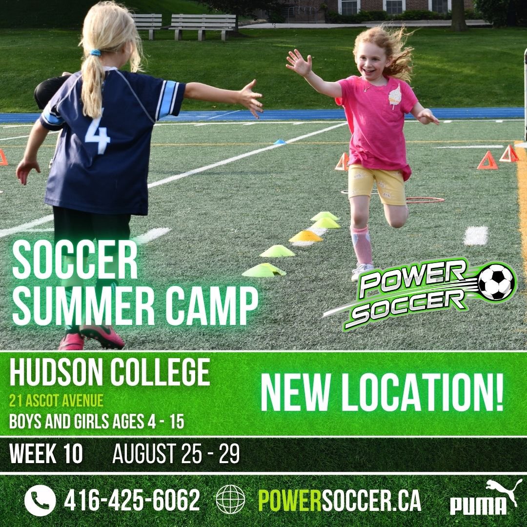 Join us for Week 10 of our Soccer Summer Camp at a new location - Hudson College!

The camp is available for players ages 4-15 of all skill levels and will run August 25th - 29th!

Join us to learn soccer skills, make friends, and have lots of fun! ☀️⚽️