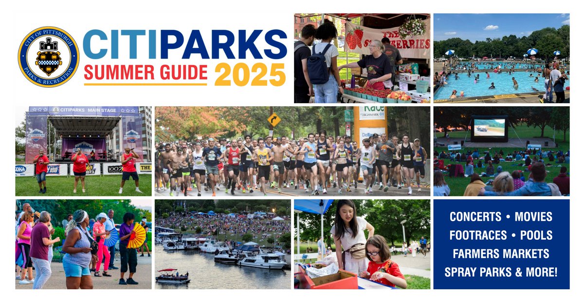 Pittsburgh, summer is almost here, and if you're looking for fun and FREE events, check out our 2025 Summer Guide!

To view the 2025 Summer Guide, click here: pittsburghpa.gov/Recreation-Eve…

See Press Release here: bit.ly/44ciXGZ