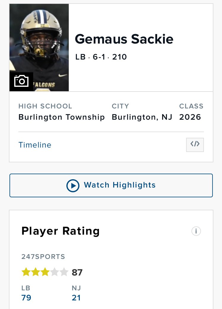 Gemaus Sackie (@gemaus_sackie) on Twitter photo Blessed to be rated as a 3 star โญ๏ธ On 247!
<a href="/CoachEvBT/">Coach Stephen Everette</a> <a href="/CoachMarc23/">Marcus Fulmore</a> <a href="/coachtmr2/">Terrell Rouse</a> <a href="/TomLoy247/">Tom Loy</a> <a href="/BrianDohn247/">BrianDohn247</a> Blessed to be rated as a 3 star โญ๏ธ On 247!
<a href="/CoachEvBT/">Coach Stephen Everette</a> <a href="/CoachMarc23/">Marcus Fulmore</a> <a href="/coachtmr2/">Terrell Rouse</a> <a href="/TomLoy247/">Tom Loy</a> <a href="/BrianDohn247/">BrianDohn247</a>
