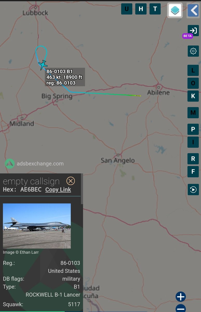 sipjack1776's tweet photo. B-1B Lancer 
86-0103
#AE6BEC
Out of Dyess AFB 
@Borrowed7Time @JasonZicker @Saint1Mil @Andyyyyrrrr @MRAIDANya https://t.co/2UtLjAUzMa