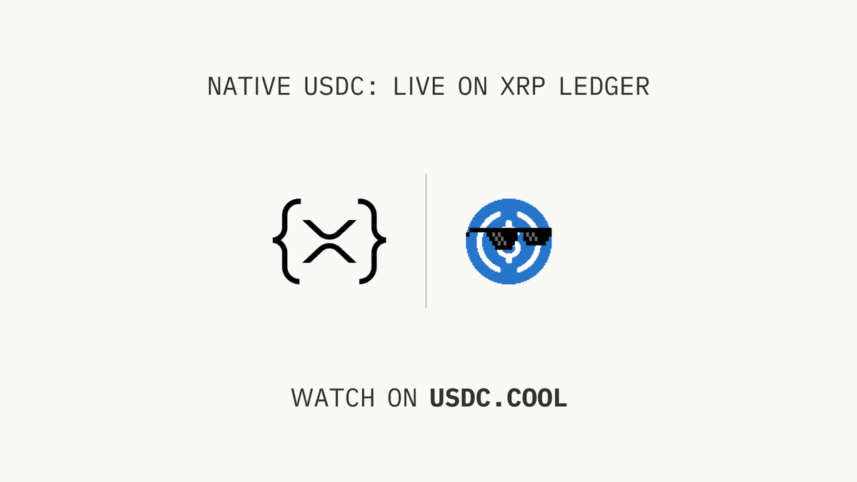 usdc_cool's tweet photo. USDC is now live on ... 

/checks notes/

... XRP Ledger?

That's a new one.

Watch it live on usdc dot cool. https://t.co/uKcdmgazMh