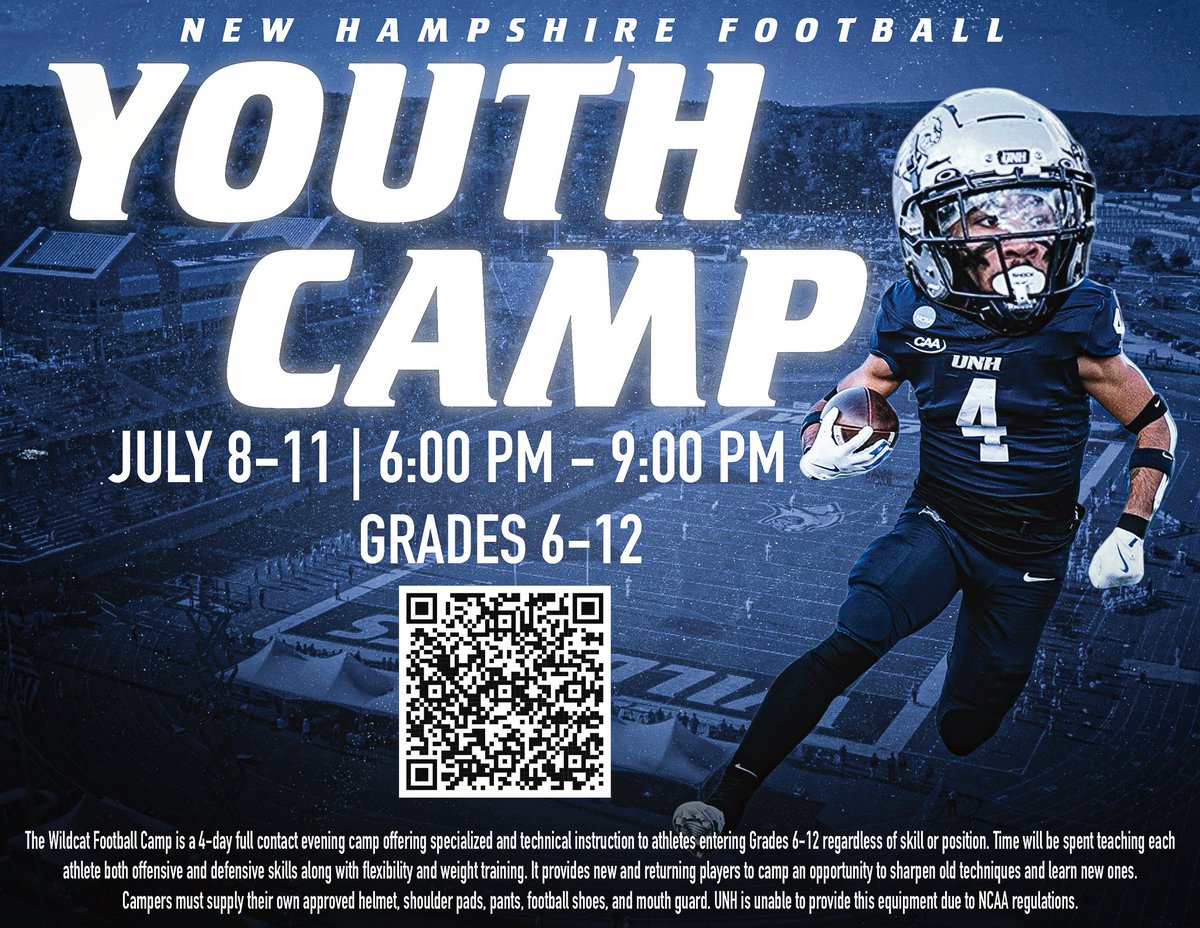 Looking for the next generation ‼️

Dates : July 8, 2025 - July 11, 2025 
Time : 6:00PM - 9:00PM
Location : Wildcat Stadium

Register Here :  tinyurl.com/3uce9h2y