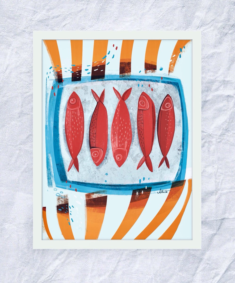 Sardines seem to be everywhere this summer, so naturally I had to make my own interpretation of it. Playing around and having some fishy fun. 
🐟🐟🐟
Fun to challenge oneself, right?