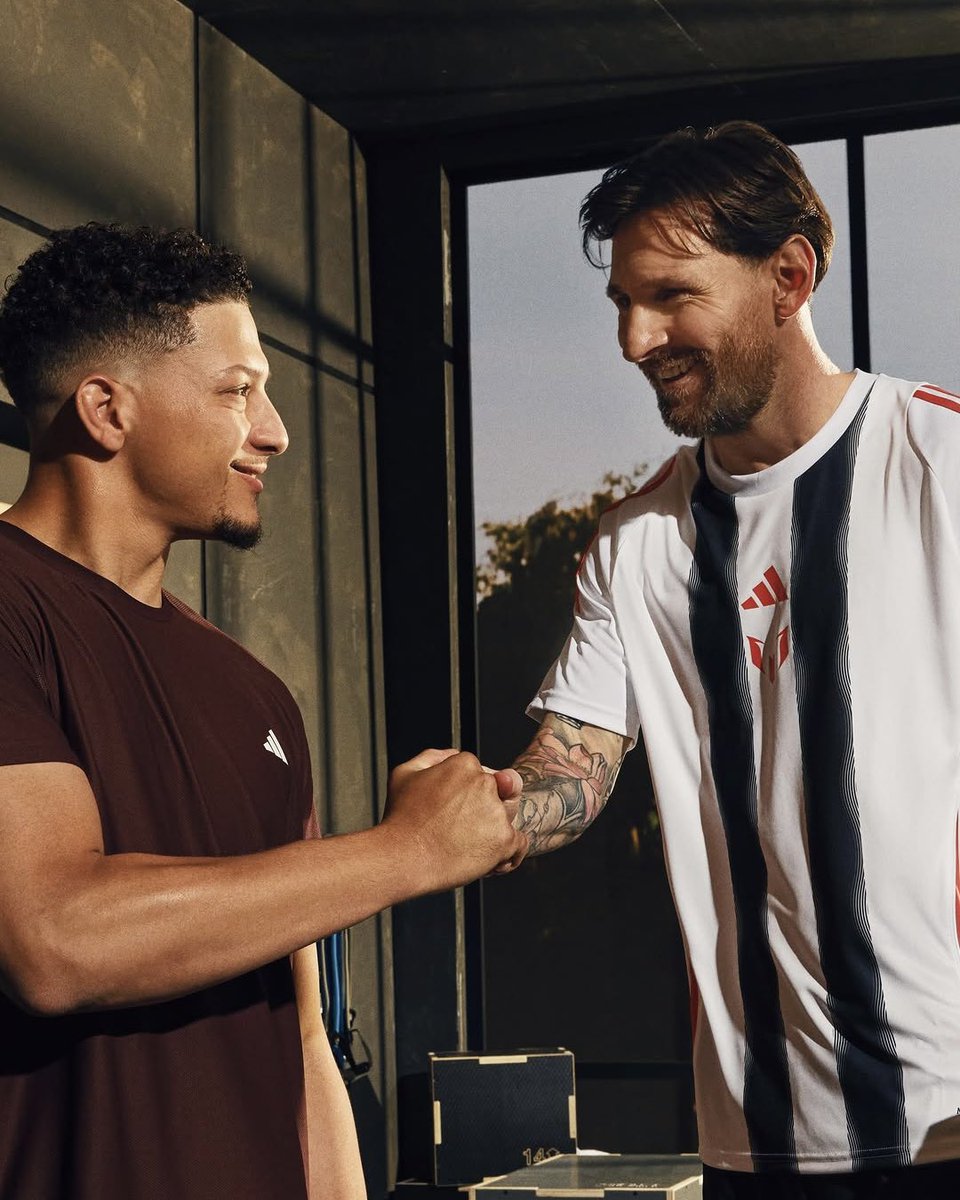 SoleRetriever's tweet photo. LEGENDARY: @PatrickMahomes and Messi link up for adidas’ new “You Got This” commercial 🐐 🐐 https://t.co/7YEmzKlxQK
