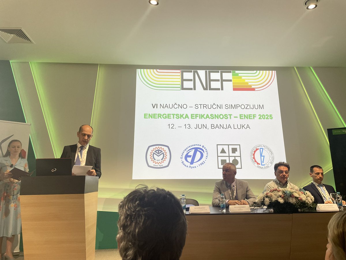 SinisaU's tweet photo. Today I had the pleasure of presenting @UNDPBiH work in the energy efficiency sector at the @ENEF2025 scientific-expert symposium in Banja Luka. Strengthening ties with academia is vital for a greener, more sustainable future. 🌱⚡🎓 #ENEF #EnergyEfficiency #Sustainability https://t.co/Gtum5J59Jy