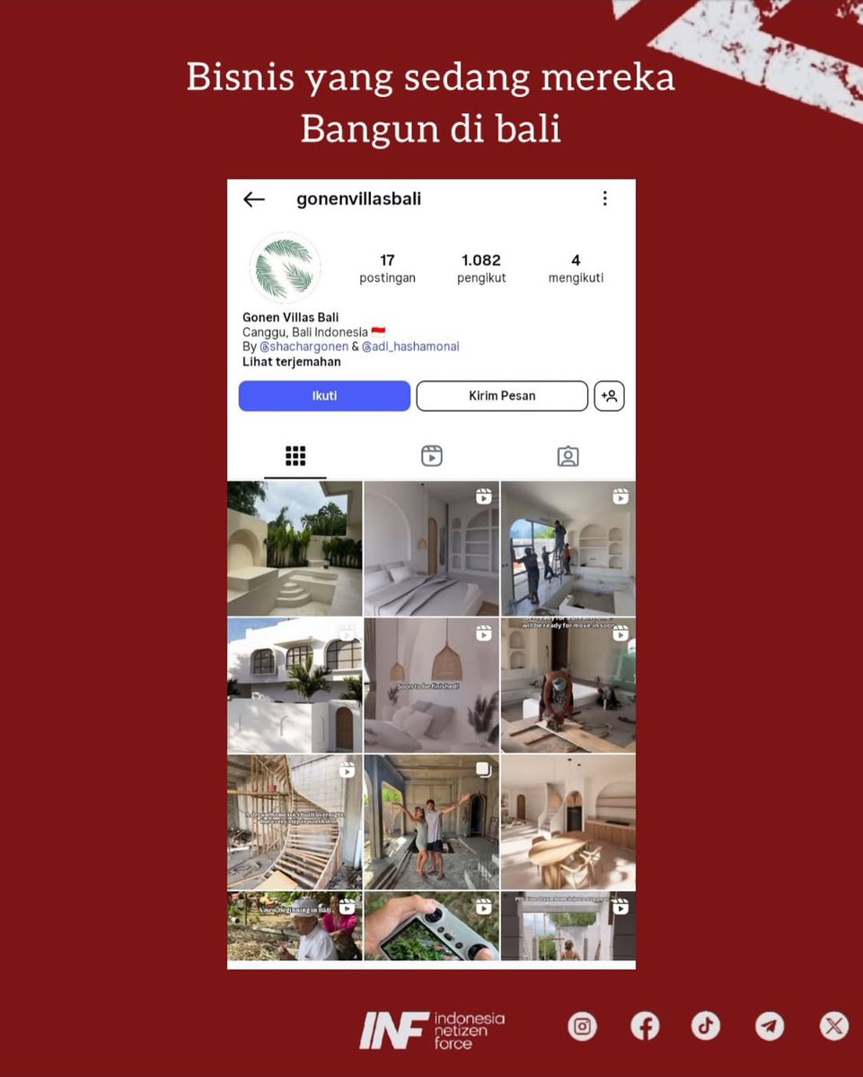 erlanishere's tweet image. Bisa-bisanya tentara IDF bikin bisnis dan bangun villa di Bali. 🤬
Kami menentang keras kehadiran Zionis di Indonesia, apalagi ini memiliki bisnis! Tidak bisa dibiarkan begitu saja!