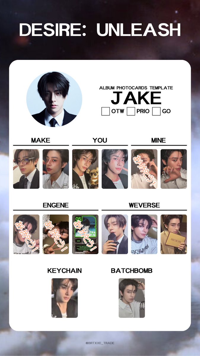 ENHYPENトレカ交換

【譲】画像のトレカorシリアル
【求】画像同種ジェイクのトレカ
シリアルの場合は未所持ジェイク トレカ2種
交換可能な方はお声かけください🙇🏻‍♀️