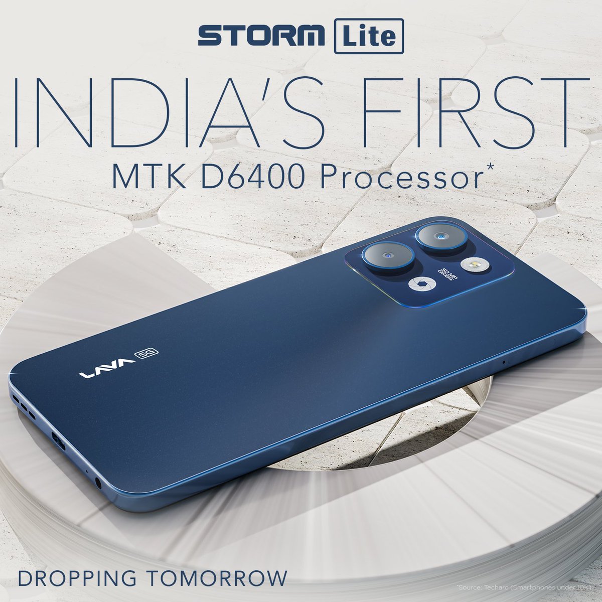 Lava Mobiles (@lavamobile) on Twitter photo Storm Lite – Equipped with India’s First MediaTek D6400 Processor to power rebels who demand more.
Launching tomorrow, 13th June at 12 PM only on <a href="/amazonIN/">Amazon India</a>
#ContestAlert
Guess the price of Storm Lite
#StormLite #ContestAlertIndia #LavaMobiles #ProudlyIndian Storm Lite – Equipped with India’s First MediaTek D6400 Processor to power rebels who demand more.
Launching tomorrow, 13th June at 12 PM only on <a href="/amazonIN/">Amazon India</a>
#ContestAlert
Guess the price of Storm Lite
#StormLite #ContestAlertIndia #LavaMobiles #ProudlyIndian