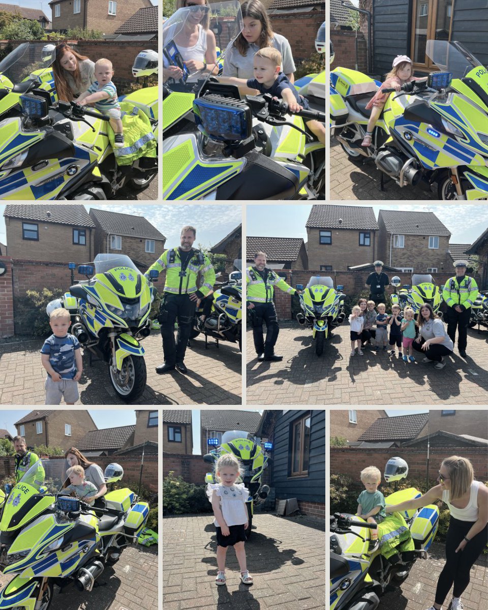 NSRAPT's tweet image. Suffolk Constabulary's Road Casualty Reduction Team popped in to say hello this week to the next generation of police officers at Street Farm Day Nursery in Elmswell. The children had a great time getting to sit on and look at the bikes and switch on the lights.