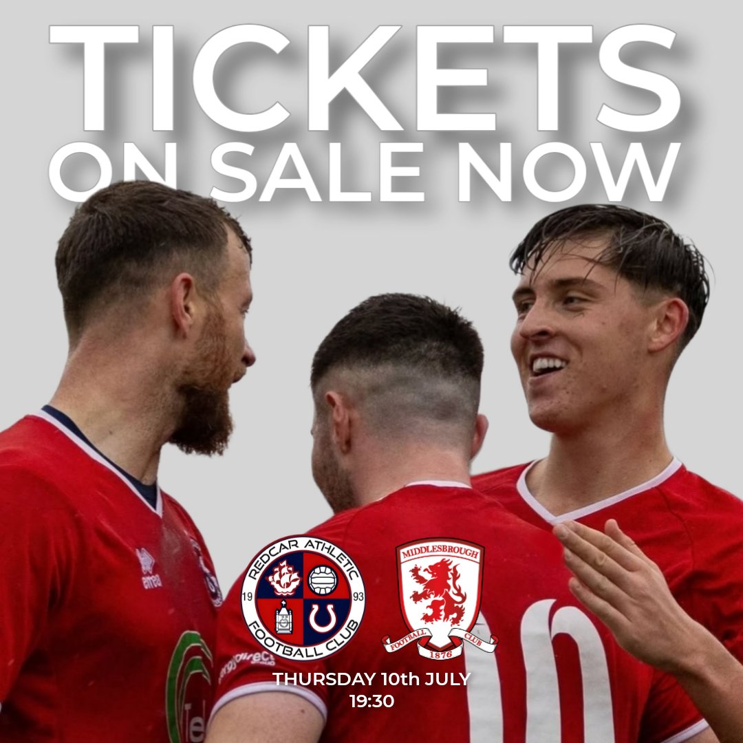 redcarathleticf's tweet photo. ON SALE NOW! 

Tickets for our pre-season Vs @Boro
are now available.

£8 - Adults / £4 - Concessions / Under 16s - Free!!

https://t.co/AQKNmsPo5t

*Under 16s MUST be accompanied by a paying adult, unaccompanied u16s will be refused entry* https://t.co/fD6WTSagZb