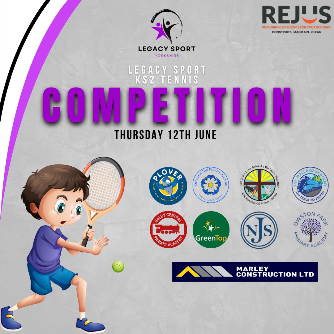 LegacySportYorkshire (@legacysportyrks) on Twitter photo Today we head to Doncaster Lawn Tennis Club for our KS2 tennis competition.
Last week, we were defeated by the weather but the forecast is good!
Can't wait to welcome:
<a href="/balbycentral/">@BalbyCentral</a>
<a href="/GreenTopSchool/">Green Top School</a>
Kirk Smeaton C of E Primary School
<a href="/SchoolMallard/">The Mallard Academy</a>
<a href="/Norton_Juniors/">Norton Junior School</a> Today we head to Doncaster Lawn Tennis Club for our KS2 tennis competition.
Last week, we were defeated by the weather but the forecast is good!
Can't wait to welcome:
<a href="/balbycentral/">@BalbyCentral</a>
<a href="/GreenTopSchool/">Green Top School</a>
Kirk Smeaton C of E Primary School
<a href="/SchoolMallard/">The Mallard Academy</a>
<a href="/Norton_Juniors/">Norton Junior School</a>