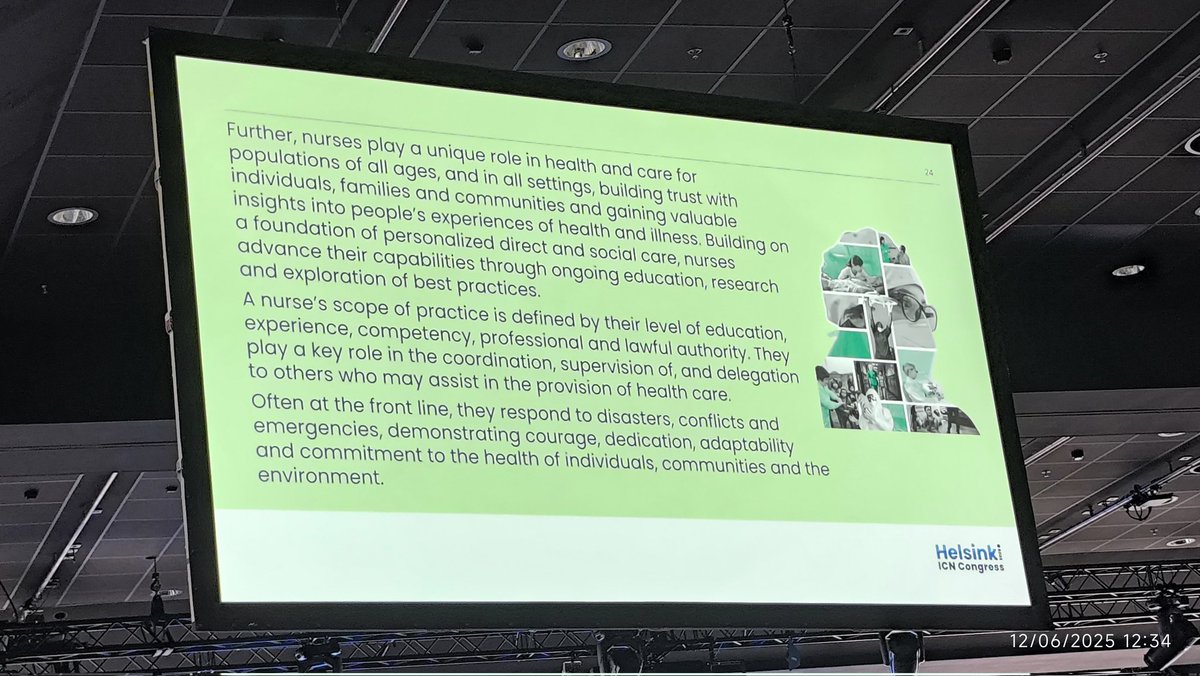 Gran noticia, presentación nueva definición de Enfermería en el ICN Congresos 2025. Global, inclusiva y que realmente manifiesta lo que hacemos. Enhorabuena a la profesión y especialmente a <a href="/AdelaidaZabale1/">Adelaida Zabalegui, RN, PhD, FEANS</a> que ha participado representándonos. 👏👏👏