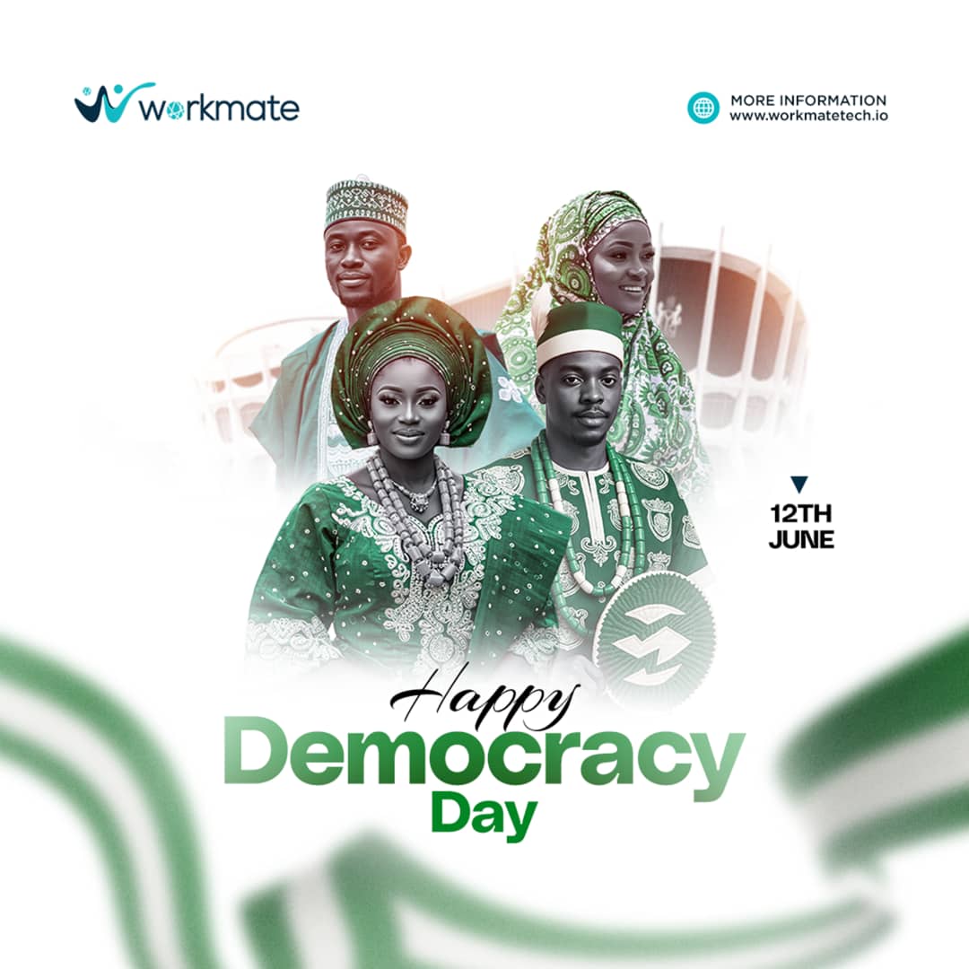 workmatetech_io's tweet image. 🇳🇬 Democracy is not just a system — it’s the heartbeat of a united nation.

At Workmate Tech, we stand for inclusion, innovation, and national pride.

Happy Democracy Day, Nigeria! 💚🤍💚

#DemocracyDay #June12 #WorkmateTech #NigeriaAtHeart #TechForGood
