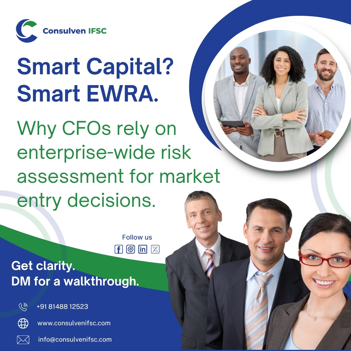consulvenifsc's tweet image. Smart Capital? You need Smart EWRA. International CFOs trust Enterprise-Wide Risk Assessment for critical market entry decisions. 
Get the clarity needed to de-risk your investments and expand confidently!
DM us for a quick walkthrough.
#EWRA #CFO #MarketEntry #RiskManagement