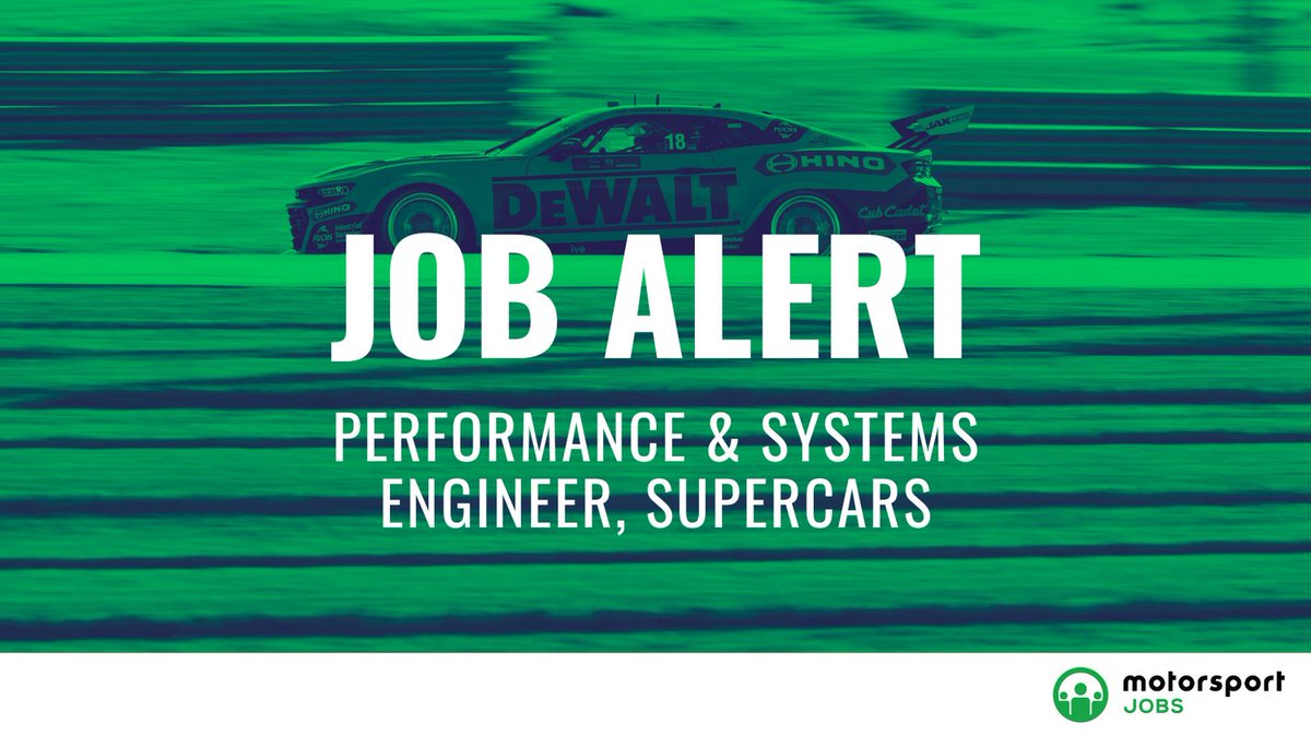 Performance &amp; Systems role <a href="/supercars/">Supercars</a>

Apply 🔗  motorsportjobs.com/en/job/perform…

#motorsportjobs #motorsport #jobs #jobalert #jobsinmotorsport #supercars #technical #Performance #Systems #Engineer #Repco #analysis #data #ECU #MoTeC #software #i2Pro #T2Server #KDT2 #HHDM #Python #VB
