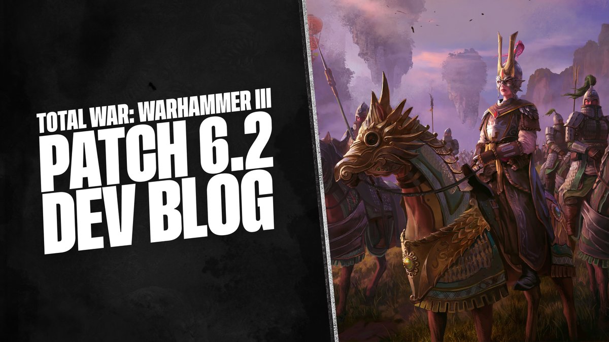 Patch 6.2 is just around the corner. Today, William Håkestad, Senior Designer on Total War: WARHAMMER III, would like to lift the curtain on some of the changes coming to Magic Items as part of this update 🪄

📖Check out our Patch 6.2 Dev Blog now:
news.totalwar.com/wh3-620-dev-bl…