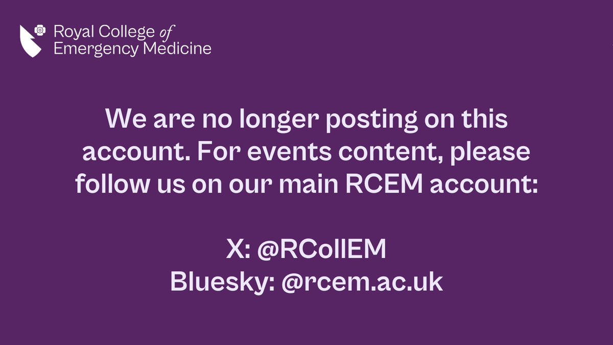 RCEM Events (@rcemevents) on Twitter photo We are now moving away from this account but you can follow us on our main RCEM account <a href="/RCollEM/">Royal College of Emergency Medicine</a> to stay up to date with events related content. We are now moving away from this account but you can follow us on our main RCEM account <a href="/RCollEM/">Royal College of Emergency Medicine</a> to stay up to date with events related content.
