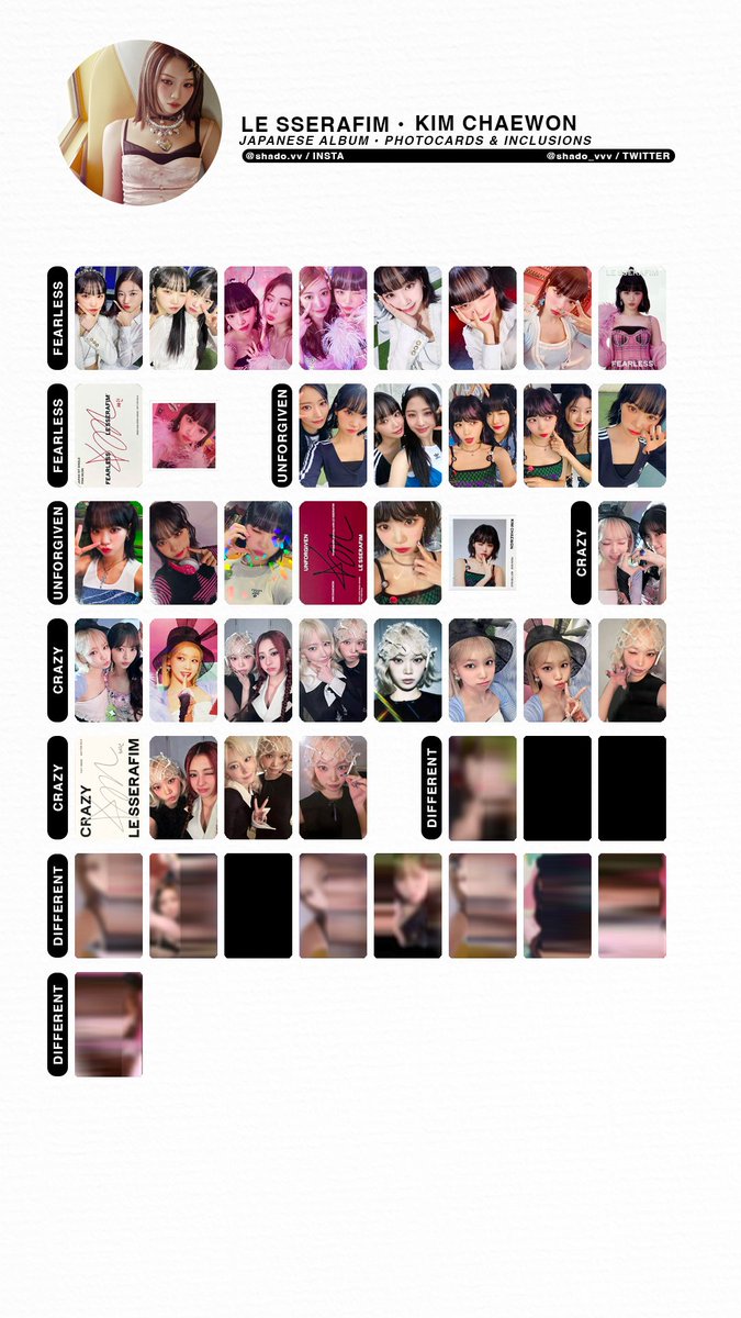 120625 - LE SSERAFIM - MEMBER ALBUM PHOTOCARD TEMPLATES - Chaewon