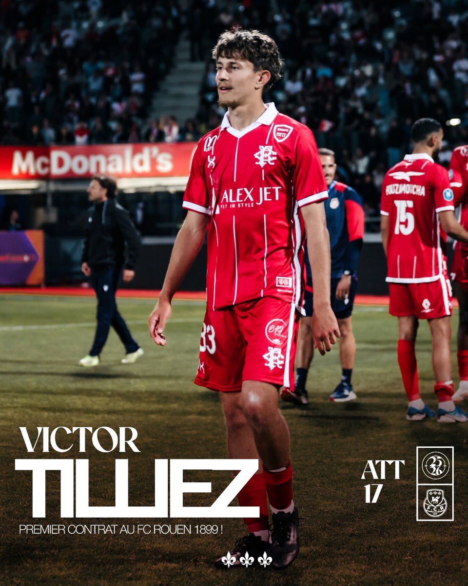 🖋 Premier contrat pour Victor Tilliez au FC Rouen 1899 ! 🔴⚪

Le FC Rouen 1899 est fier d’annoncer la signature du premier contrat de Victor Tilliez, jeune attaquant formé au club, qui intégrera à 100 % l’effectif de l’équipe première en National pour la saison 2025-2026.