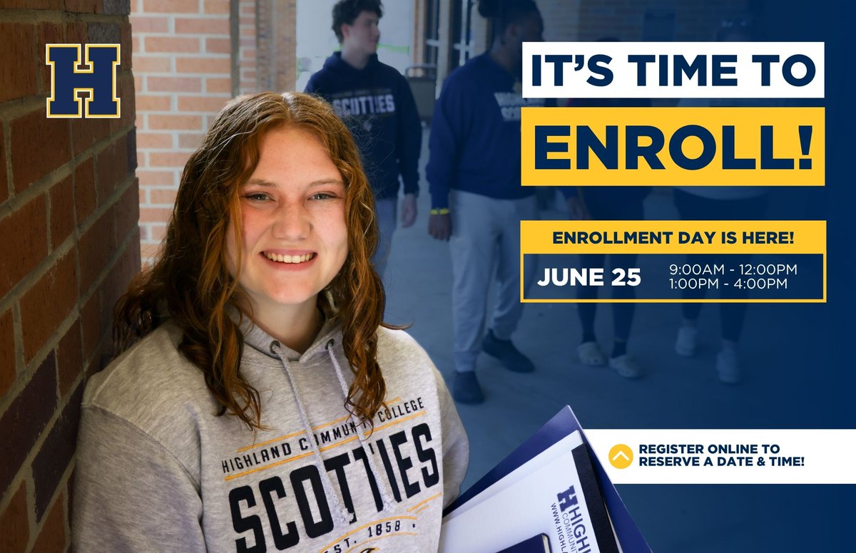 highlandcc's tweet image. New students: It's not too late to sign up for our upcoming New Student Enrollment Day on the Highland campus on June 25th! Sign up using the registration form here: ow.ly/jilr50W847s
#Classof2025 #NewScotties #ScottieNation
