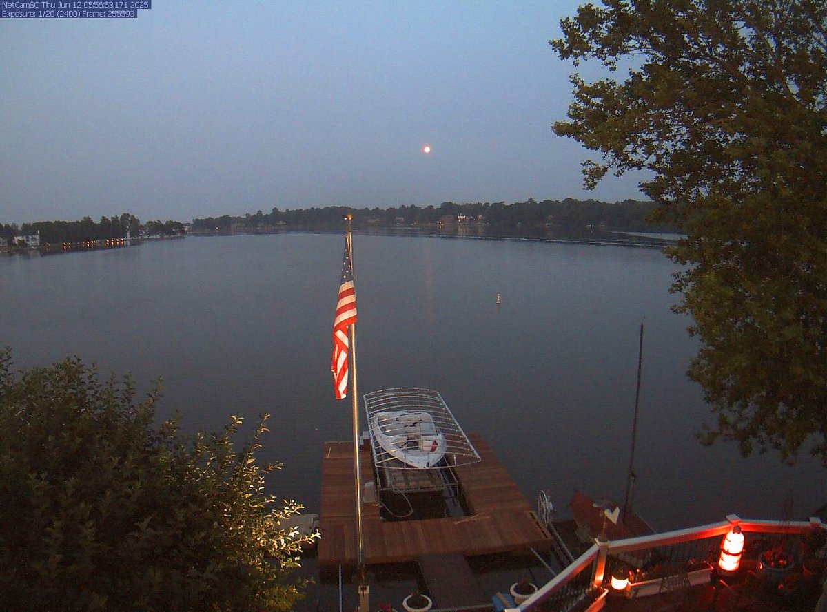 Strawberry moon captured on the Morse Lake Webcam this Thursday morning.  <a href="/SeanAshWX/">Sean Ash</a> <a href="/WTHRcom/">WTHR.com</a> <a href="/JimOBrienWX/">Jim O'Brien</a> <a href="/RyanMorseWx/">Ryan Morse</a>