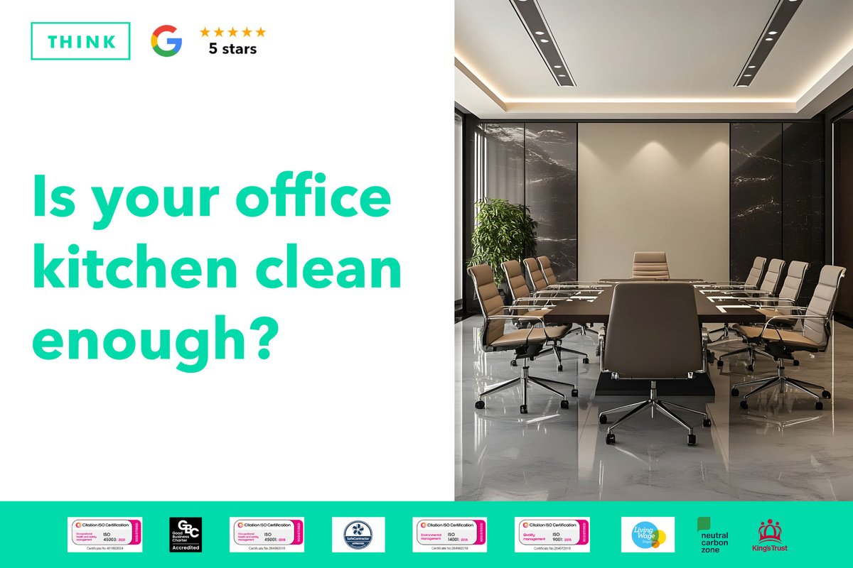 67% of staff disapprove of colleagues who don’t contribute to keeping the office kitchen clean 📈

Think FM provides reliable daily office cleaning that also keeps the office kitchen spotless and safe: 
ow.ly/FFNJ50W89YM 

#officecleaninglondon #officekitchen