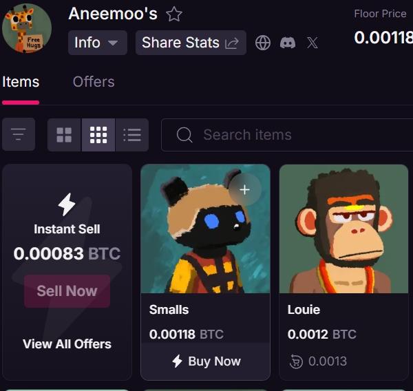 舔了12个aneemoo's的第二期白名单，第一期地板现在在130u左右（最高260u），当时mint的价格30u，打了5张
可以自己上mg看价格
magiceden.io/ordinals/marke…

抽2个必中白，10个先到先得白单，中了的私信地址

要求：
1.关注 <a href="/AneemoosBTC/">Hoomee's</a> 和 <a href="/smqclaske/">A Bao 阿饱 |🐬TermMax | MemeMax⚡️|🦅</a> 
2.转发点赞评论，开奖之后检查，中了也没有的哈