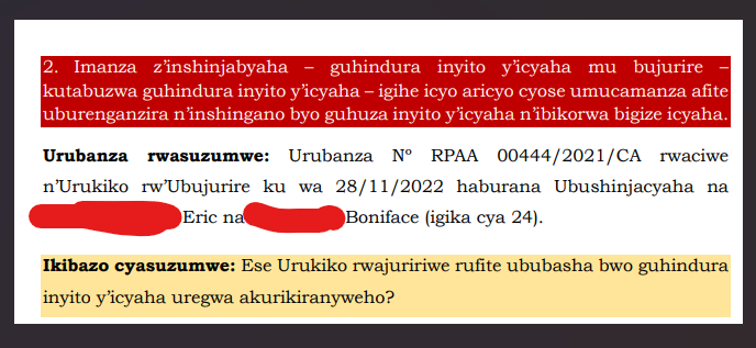 UncleGobby's tweet photo. GUHINDURA #INYITO Y'ICYAHA NI UBURENGANZIRA N'INSHINGANO #UMUCAMANZA AFITE MU GIHE CYOSE ASANGA IBIKORWA UREGWA AKURIKIRANYWEHO BIDAHUYE N'INYITO:

Bwana @HAKUZWUMUREMYI;

Kuri iyi ngingo hakurikizwa ihame ry'uko umucamanza aregerwa ibikorwa bigize icyaha ataregerwa inyito yacyo. https://t.co/MGSZpumazb
