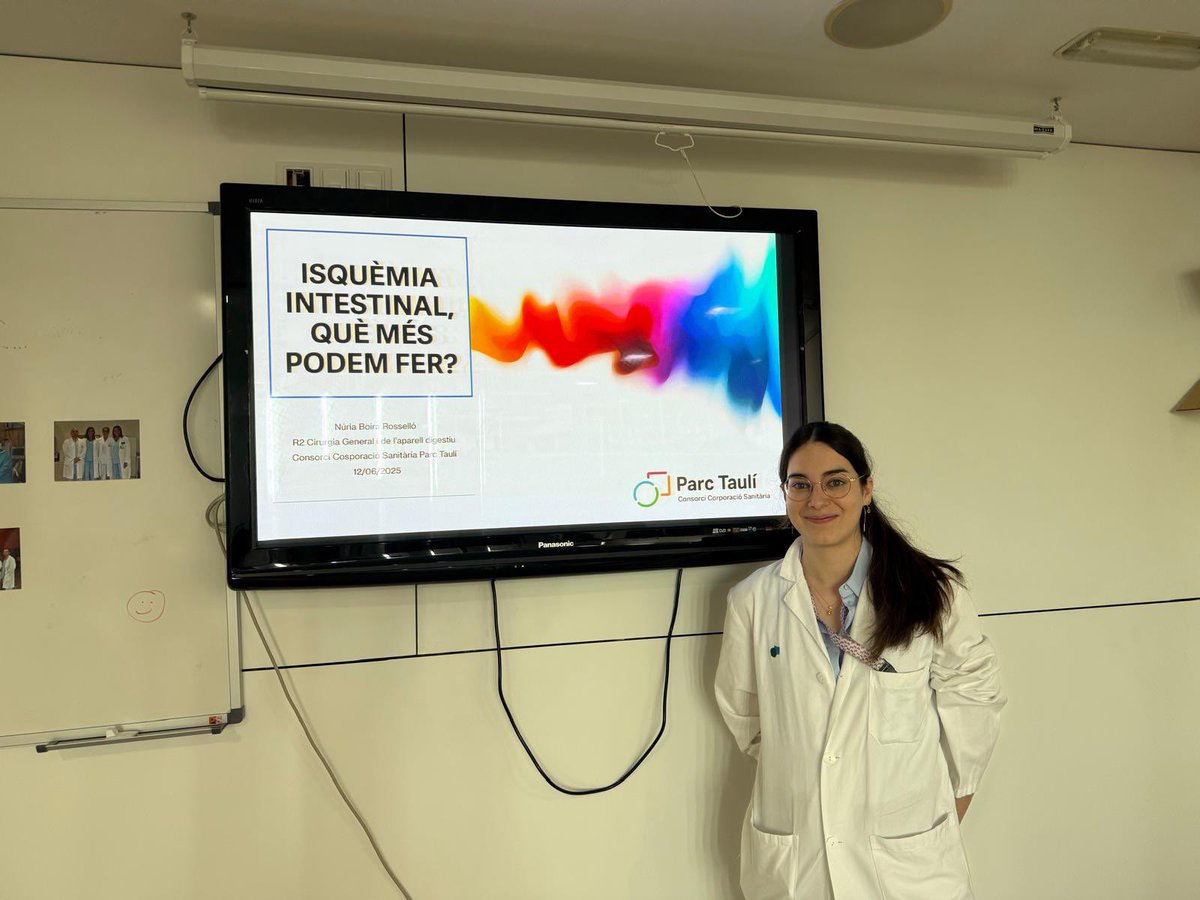 Cirurgia General - Parc Taulí (@taulisurgery) on Twitter photo Avui la Dra. Nuria Boira, ja R2, ens planteja els nous reptes de la isquèmia intestinal a la sessió de residents!
Gràcies!
<a href="/parctauli/">Consorci Corporació Sanitària Parc Taulí</a> <a href="/nuria_boira/">Núria Boira</a> Avui la Dra. Nuria Boira, ja R2, ens planteja els nous reptes de la isquèmia intestinal a la sessió de residents!
Gràcies!
<a href="/parctauli/">Consorci Corporació Sanitària Parc Taulí</a> <a href="/nuria_boira/">Núria Boira</a>