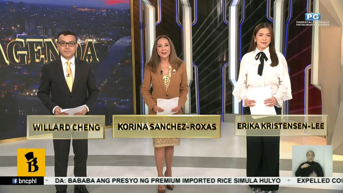 Sisimulan na ang #Agenda!

Samahan sina <a href="/Korina_Sanchez/">korina sanchez-roxas</a>-Roxas, <a href="/willardcheng/">Willard Cheng</a> at <a href="/kristensenerika/">Erika Kristensen</a>-Lee sa pagtutok sa mga pinakamaiinit na isyu ng lipunan.

YT: youtube.com/live/u1HCxtOxv…
FB: facebook.com/share/v/16TDTT…