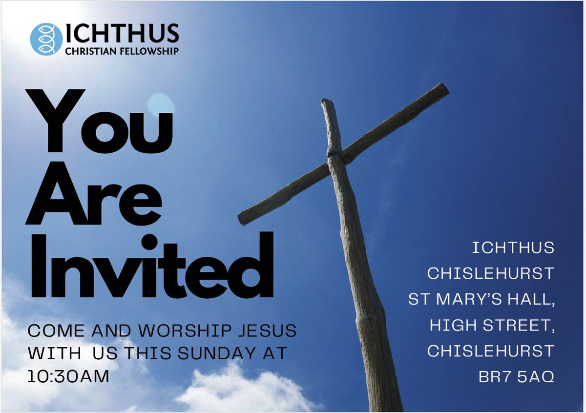 Perhaps you are new to Chislehurst or Bickley and looking for a local, friendly Christian community: there are many in Chislehurst and Bickley. Ichthus Christian Fellowship worship together at 10.30am on Sundays at St Mary's Hall, High Street, Chislehurst  BR7 5AQ