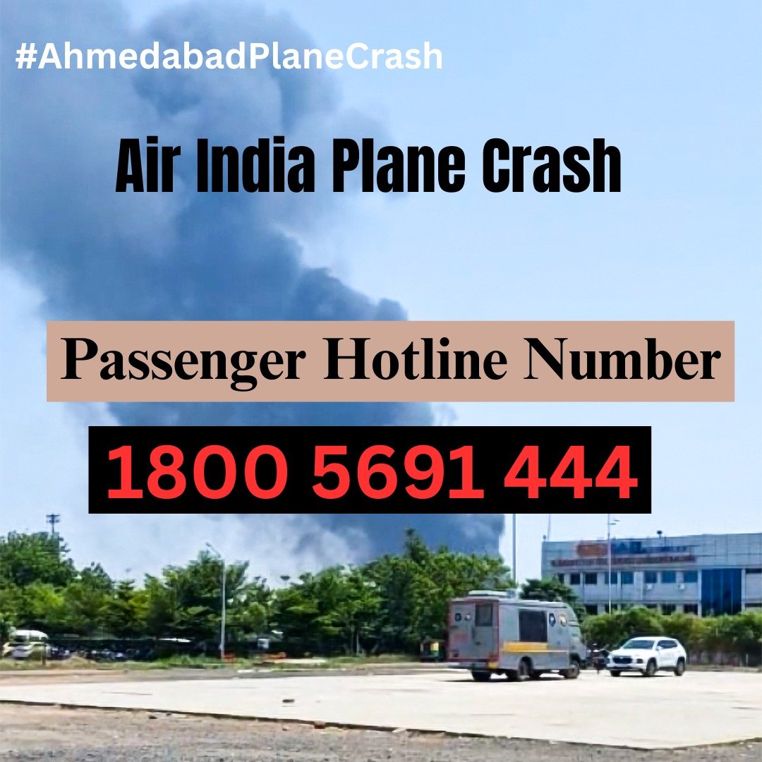 airnewsalerts's tweet image. 𝐀𝐢𝐫 𝐈𝐧𝐝𝐢𝐚 𝐏𝐥𝐚𝐧𝐞 𝐂𝐫𝐚𝐬𝐡: 𝐇𝐨𝐭𝐥𝐢𝐧𝐞 𝐍𝐮𝐦𝐛𝐞𝐫 𝟏𝟖𝟎𝟎 𝟓𝟔𝟗𝟏 𝟒𝟒𝟒

Air India confirms that flight AI171, from Ahmedabad to London Gatwick, was involved in an accident today after take-off.

The flight, which departed from Ahmedabad at 1338 hrs, was…