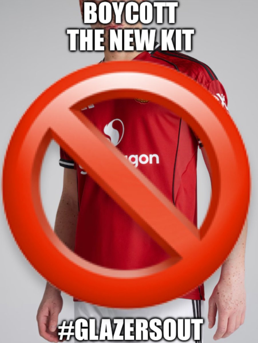 Utd_Wlfpc's tweet photo. The new kit is out now. If you love United and Hate Glazers you’ll do the right thing and not buy it #BoycottMUFCKit #GlazersOut https://t.co/bLJwPJsF7E