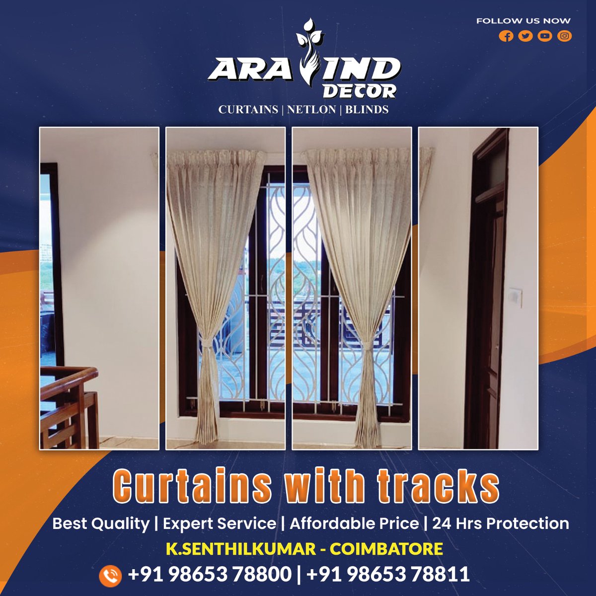AravindDecor's tweet photo. Curtains with Tracks - Aravind Decor - Coimbatore
#blinds #curtains #netlons #bestquality #materials #beautifuldesign #mosquitonet #dealers #slider #ramanathapuram #peelamedu #24hrsprotection #venetianblinds #Aluminiumcabinet #mosquitonet #Verticalblinds #curtains https://t.co/DF1Z6K5ukP