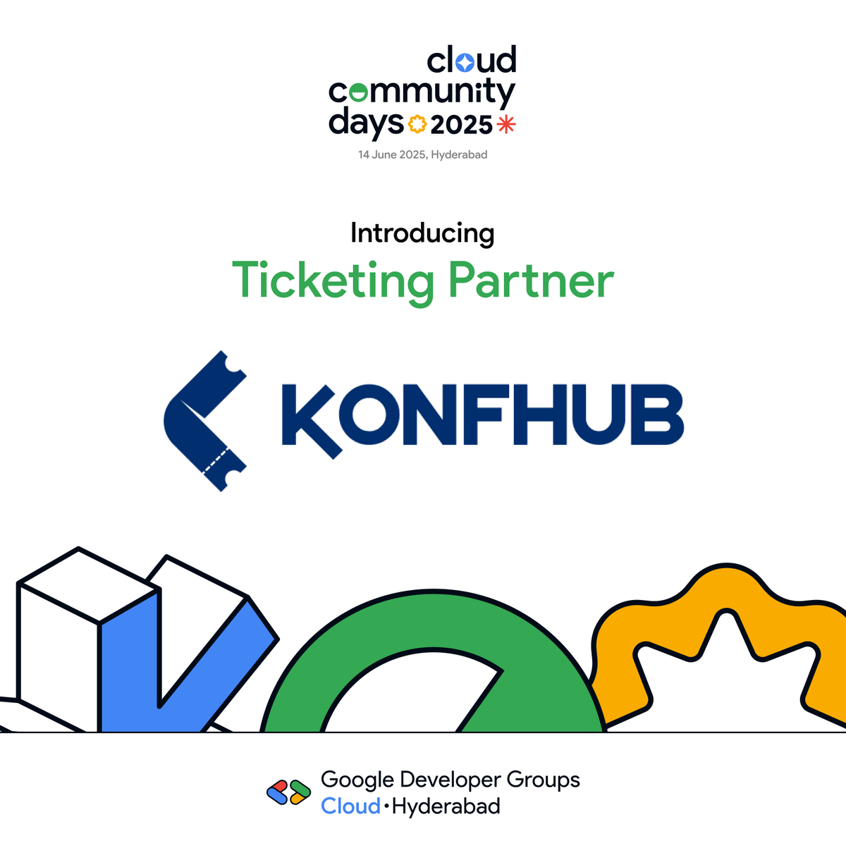 📢 We’re excited to have <a href="/KonfHub/">KonfHub</a> as our official Ticketing Partner for Google Cloud Community Days Hyderabad!

From smooth checkouts to seamless attendee experience KonfHub makes it effortless! 🎫

🗓️ June 14, 2025
📍 HICC, Novotel

#GCCDHyderabad #KonfHub #GoogleCloud