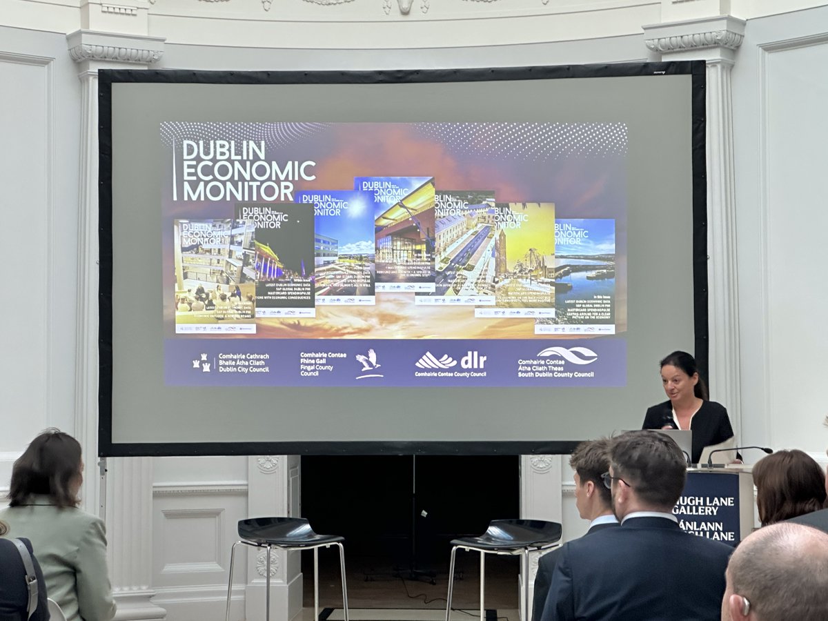 DCCEconDev's tweet image. The 10th Anniversary edition of the Dublin Economic Monitor was launched this week in the Hugh Lane Gallery. This issue reflects on the Capital’s performance over the previous decade, and takes a look towards the next.
Read more at: dublineconomy.ie/dublin-economi…
#DublinEconomy