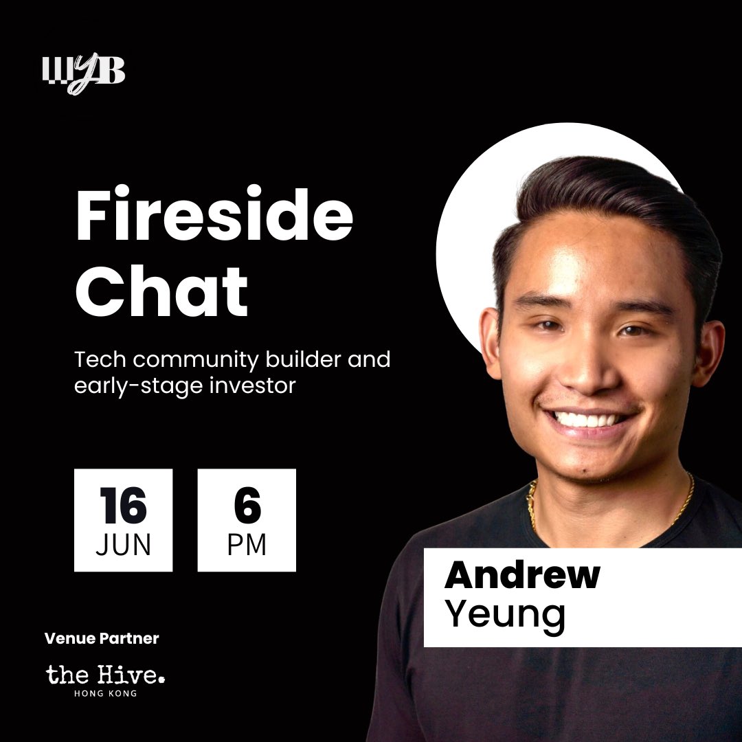 Tech community builder + early-stage investor <a href="/andruyeung/">Andrew Yeung</a> is in Hong Kong and wants to meet the Hong Kong tech community - come and join us for an intimate Q&amp;A evening with Andrew and the WyB community. 

Venue Partner: <a href="/thehivehongkong/">the Hive</a> 

#Startups #hongkong