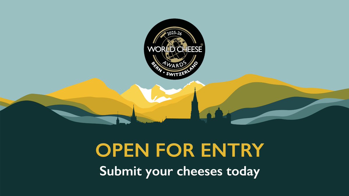 🧀 CALLING ALL CHEESEMAKERS! 🧀

Entry to this year's #WorldCheeseAwards is now open!

Find out more here: gff.co.uk/for-producers/…

The World Cheese Awards will take place in Bern, Switzerland as part of the Capital of Cheese festival from 13-15 November 2025.